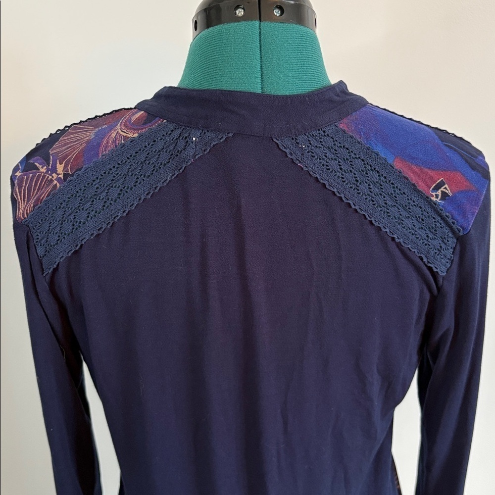 DESIGUAL Long Sleeve Top - Blue and Purple Floral - Picture 5 of 11
